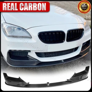 Real Carbon Front Bumper Lip Splitter For BMW 6 Series F06 F12 F13 M Sport 12-19 - Picture 1 of 18