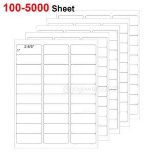 3000-150000 2.625 x 1 Blank Laser / Ink Jet Mailing Adhesive Address Labels USA - Picture 1 of 21