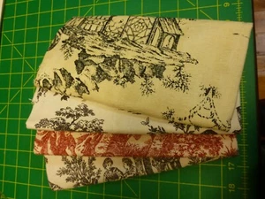 Vtg Waverly Fabric "Country Life" Country Weekend Toile 4 colors~ 1/2 yd 55" W - Picture 1 of 6