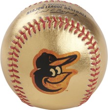 Baltimore Orioles Rawlings Gold Leather Baseball