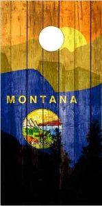 Montana Flag Mountains Cornhole Wrap Bag Toss Skin Decal Sticker Wraps - Picture 1 of 1