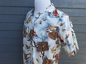 RUFF HEWN MADE IN U.S.A. Men's Fishing Shirt Size LARGE-SEE MEASUREMENTS LNWOT - Picture 1 of 11