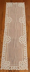 Heritage Lace Rectangular White Sheer Battenburg Design 14 x 54 Runner (121) - Picture 1 of 3