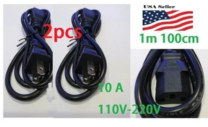 Cable de alimentación de CA enchufe de EE. UU. 2 piezas 1 m 100 cm 3 pies 15 A - Imagen 1 de 1