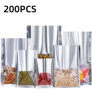 200X Food Grade Heat Seal Mylar Foil Bags Aluminium Silver Vacuum Sealer Pouches - Picture 1 of 8