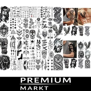 & Ungiftig: 50 Stück Temporäre Tattoos für Männer, Frauen und Kinder - Bild 1 von 2