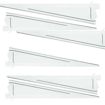6-PK ClosetMaid 2853 ShelfTrack 12-дюймовые фиксирующие полочные кронштейны, белые, 6-PK - Изображение 1 из 4