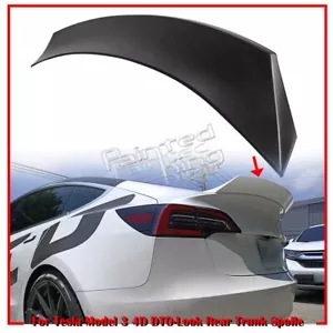 17-23 Fit For Tesla Model 3 4D Saloon DTO Style Rear Trunk Spoiler Wing Painted - Foto 1 di 6