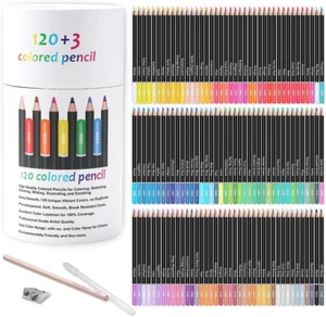 120 Colored Pencil Set Quality Soft Core Colored Leads for Adult Artists, Profes - Picture 1 of 12