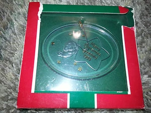 Hallmark Andenken 1989 Patenkind Engel Weihnachten Ornament Glas Mit Stars Neu - Bild 1 von 10