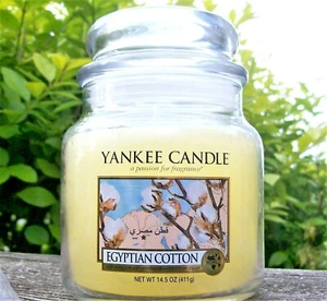 Yankee Candle Retired World Journeys "EGYPTIAN COTTON" Medium 14.5 oz~RARE~NEW - Picture 1 of 3