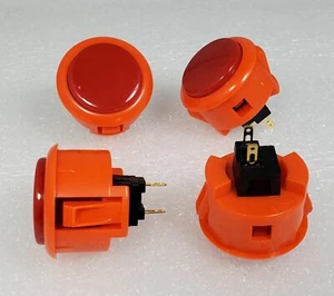 Japan Sanwa Mix Buttons OBSF-30-O/R Orange Red x 4 pcs Video Game Arcade parts - Picture 1 of 6