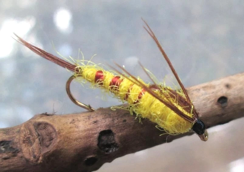 Gilchrist Fliegen. 3 x MAIFLIEGEN NYMPHEN GELB. Auswahl von Größen - Bild 1 von 1