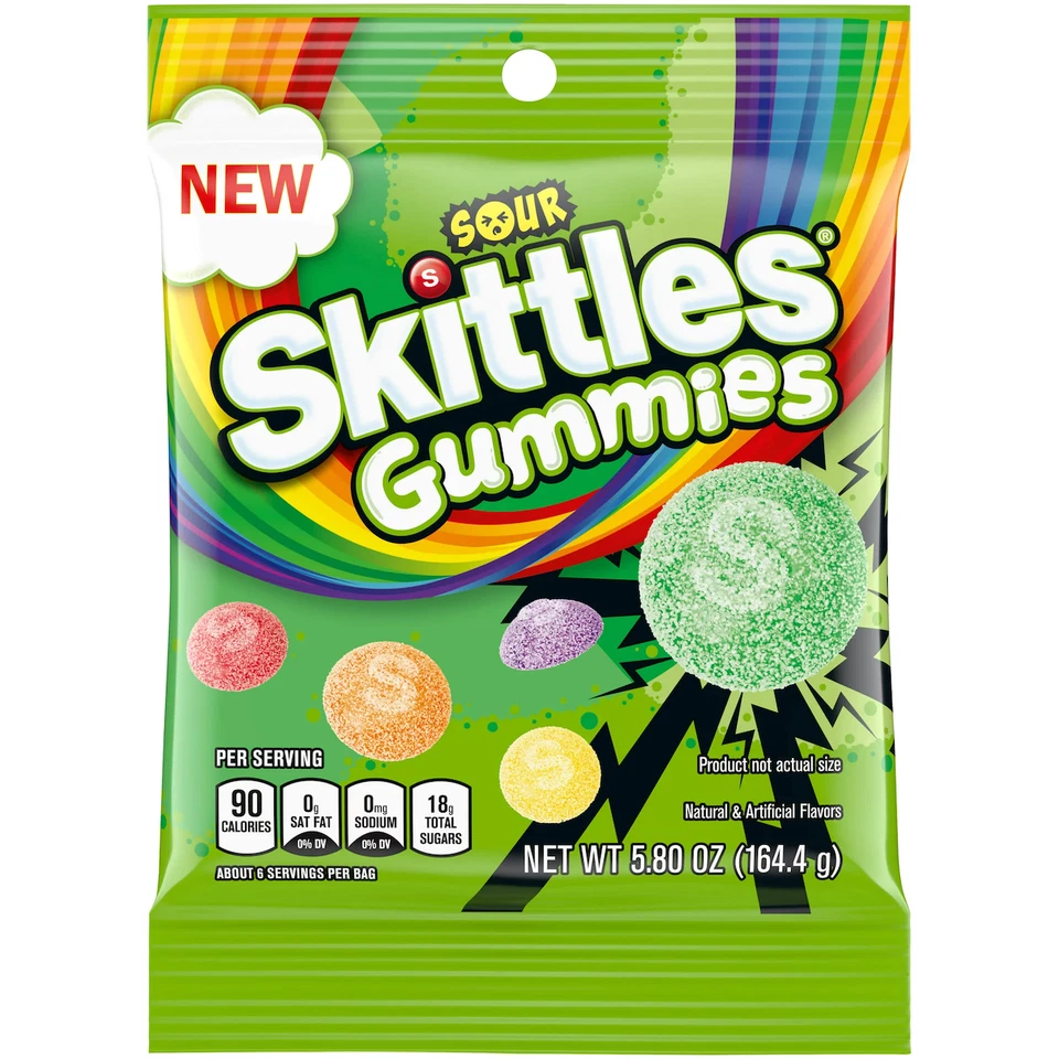 Caramelo masticable Skittles Sour Gummies - Bolsa de 5,8 oz Foto 1 de 1