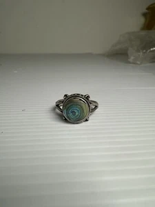 925 Sterling Silver Abalone Shell Ring - Bild 1 von 5