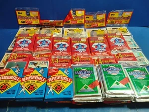 1988 Score & Topps Rack Packs & 1990 Upper Deck And 1990 Bowman Packs Lot - Picture 1 of 10