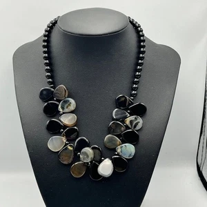 Damen Halskette schwarz gebänderter Achat einzigartig handgefertigt Sterlingsilber - Bild 1 von 7