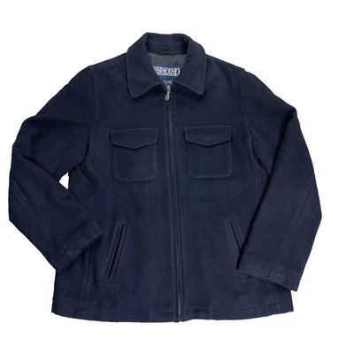 Vtg  Land's End Orignal Tiroler Loden Blue Wool Zip Up Coat Women's M - Image 1 of 4