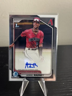 2024 BOWMAN CHROME ADRIEL RADNEY *PROSPECT AUTO* DIAMONDBACKS - Image 1 of 2