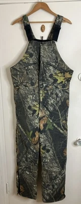 Wolf Mountain Mossy Oak Camo Hunting Bibs Mens Large Long Quilt Lined - Image 1 of 4