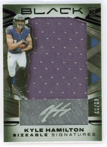 Camiseta deportiva Panini 2022 negra Kyle Hamilton RC automática/99 #SSR-KHA Ravens - Imagen 1 de 2