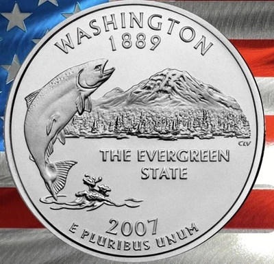 2007 P Washington State Quarter BU circulated US Mint 🐟 - Image 1 of 4