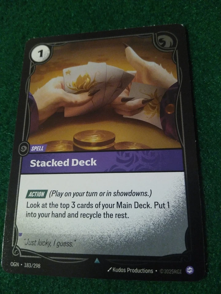STACKED DECK 183/298 RIFTBOUND LEAGUE OF LEGENDS (SPELL) RARE FOIL CARD - Image 1 of 1