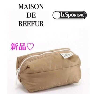 Bolso de Cosméticos MAISON DE REEFUR × LeSportsac Acolchado Hinchado León / Color Raro Beige Foto 1 de 4