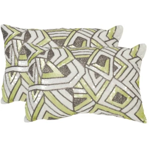 SAFAVIEH Ricci Art Deco Pillow Set of 2 | Macaron Green | - Picture 1 of 2