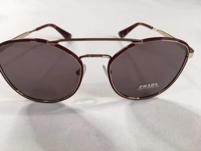 Gafas de sol para mujer nuevas sin etiquetas Prada SPR63T VIY-6X1 doradas 100 % auténticas 55-19 Foto 1 de 4