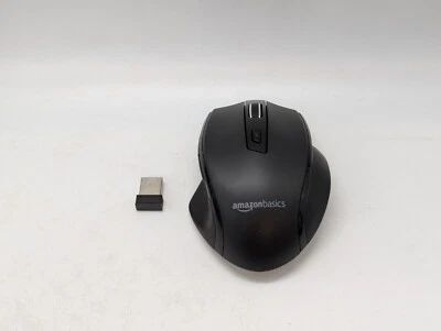 Amazon Basics wireless mouse 2.4 GHz USB dongle ergonomic DPI black ‎G6B G6B1 - Image 1 of 4