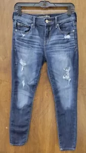 Jeans Express taglia 2 jeans corti elasticizzati invecchiati vita media leggings 28X28 - Foto 1 di 4