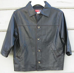 Gymsport Gymboree 100% Leder dunkelbraun komplett gefüttert Jacke Jugend 3 4 Jahre - Bild 1 von 9