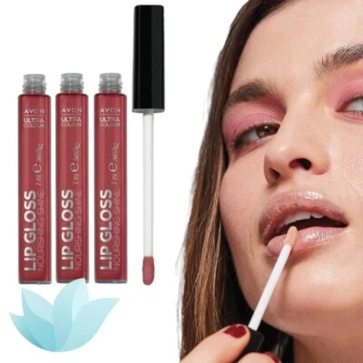 3x Avon Ultra Colour Lip Gloss, 7ml | SPF10 | Pack of 3 | Mix and Match - Image 1 of 4