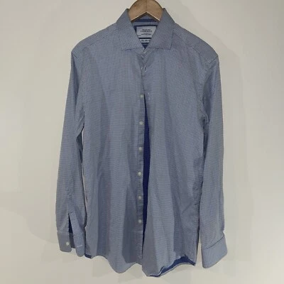 Camisa de Vestir CHARLES TYRWHITT Algodón Calce Extra Ajustado 16 1/2 GRANDE 42 Azul Punteado Foto 1 de 3