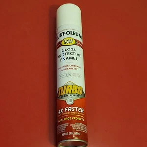 Rustoleum Turbo GLOSS WHITE Spray Paint System wider spray 24oz (Quantity 1) - Picture 1 of 1