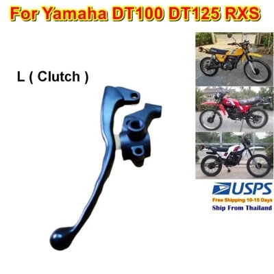 L2 Left Clutch Lever Set Yamaha DT100 DT125 RXS Black Aluminum Replacement Parts - Image 1 of 4