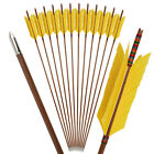 33'' Bamboo Arrows Archery 4pcs Feather 8mm Handmade DIY Traditional Bow Hunting