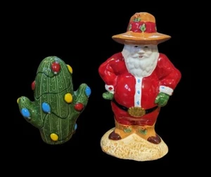 Papel Freelance Salz & Pfefferstreuer Western Santa Weihnachten Kaktus Neu in OVP Vintage - Bild 1 von 10