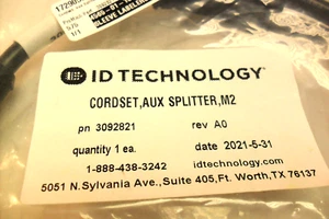 ID TECHNOLOGY Cordset Aux. Splitter M2 - 3092821  USA SELLER Factory Sealed Bag - Picture 1 of 4
