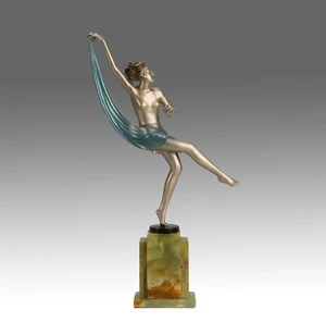 Early 20th Century Art Deco Bronze Study "Scarf Dancer" by Josef Lorenzl - Picture 1 of 11