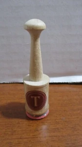 THE LITTLE CLASSIC RUBBER STAMP~Rubber Stamp on Wood~The Letter "T" - Picture 1 of 3