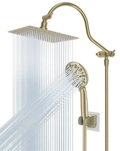 All Metal Showerhead,10'' High Pressure Rainfall Shower Head/Handheld Showerhead - Picture 1 of 68