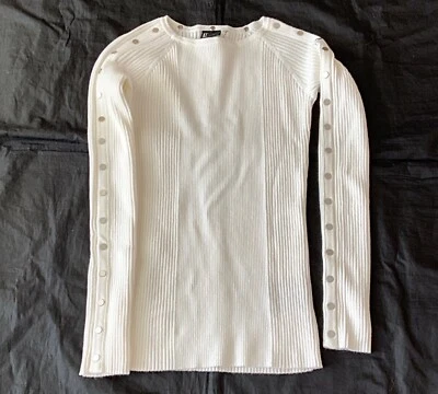 Nuevo con etiquetas Suéter LT Love Token Adornado Acanalado L/S Blanco Talla M Foto 1 de 4