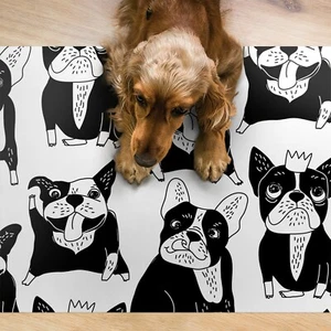 Napfunterlage Futternapf Unterlage für Hundenapf Hund Katze Fröhliche Hunde - Bild 1 von 8