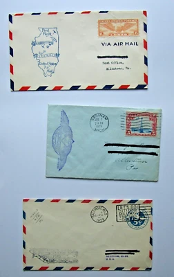 3 First Day Stamp Covers 1929 USA Air Mail FDC Aviation Collectors - Image 1 of 2