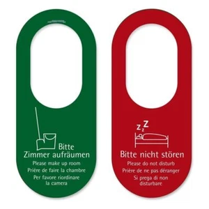 2 Stück Türhänger Türschild Bitte nicht stören Bitte Zimmer aufräumen 4 Sprachen - Bild 1 von 4