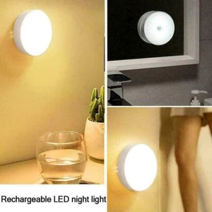 8-LED Night Motion Sensor Wall Closet Cabinet Stair Wireless Lamp Recharge US - Picture 1 of 16