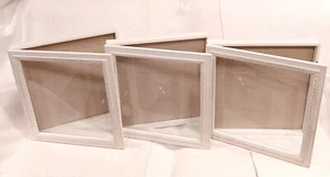Set of 3 Nicole Miller White Shadow Box hinged glass door Wall or table display - Picture 1 of 19