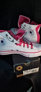 Converse Chuck Taylor All Star Hi Vintage Neu! 1K024 Neonrosa und Weiß - Bild 1 von 12